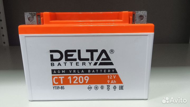 Мото акб delta AGM 1209 12В 9Ач(сам)