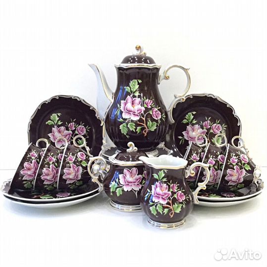 Сервиз чайный в коричневом цвете 50-е годы Германи