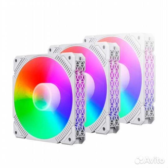 Комплект вентиляторов для пк белые argb с пультом