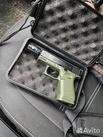 Пистолет турбо зажигалка Glock 17 зеленый