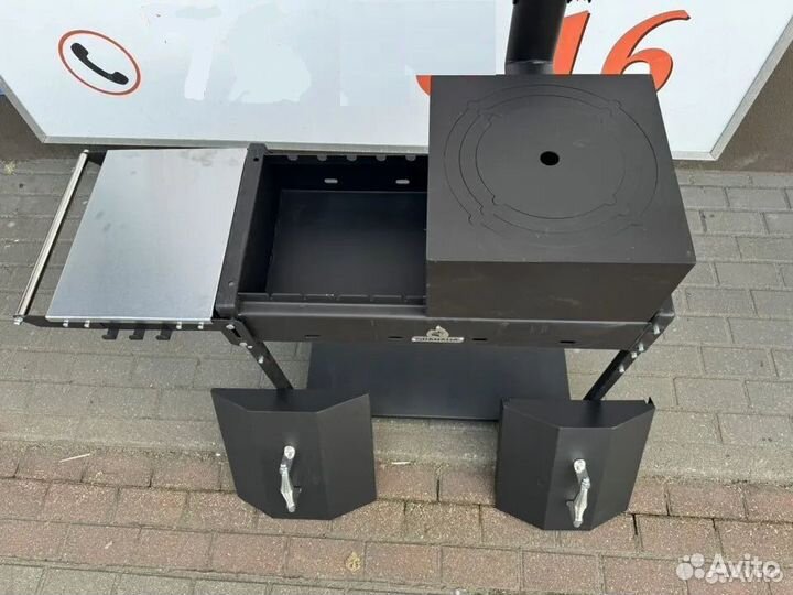 Мангал с печью под казан