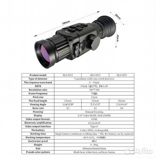 Тепловизор прицел RLS M50