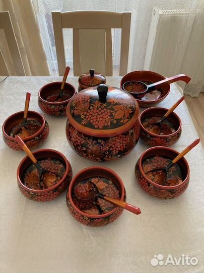 Столовый сервиз СССР Хохлома