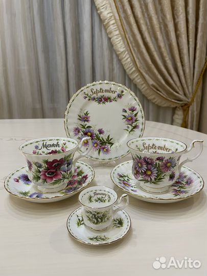 Пары и трио Цветок месяца. Royal Albert. Англия