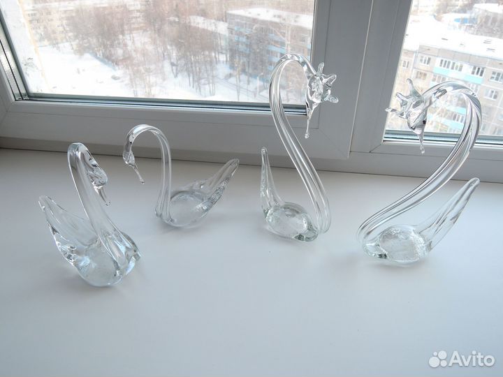 Лебеди из хрусталя СССР