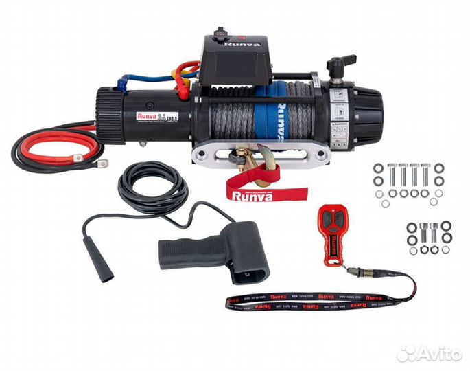 Лебёдка 12V Runva 9500 lbs высокоскоростная 80:1