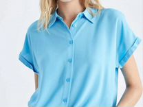 Блузка, рубашка Defacto,голубая, размер M