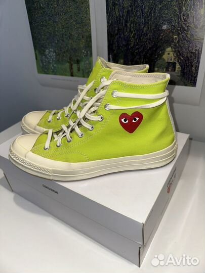 Converse comme des garcons play green 10uk