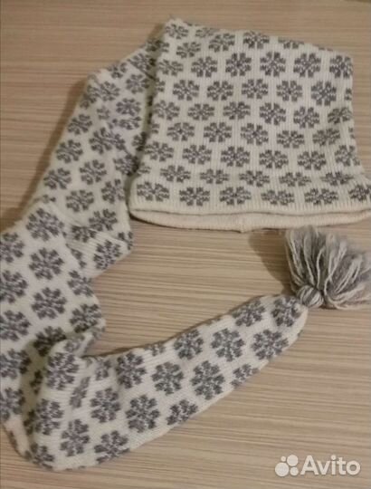 Шапка-шарф ручной работы 100 шерсть, Латвия