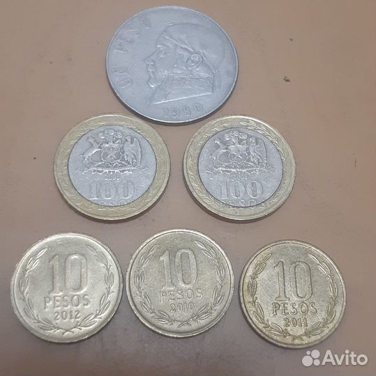 Монеты Мексики, Чили
