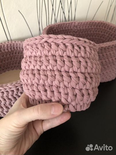 Корзиночки из трикотажной пряжи