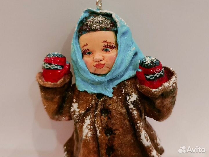 Ватные елочные игрушки, ручная работа