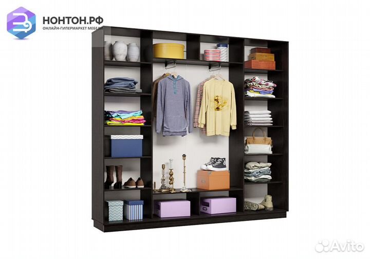 Шкаф-купе трёхдверный Асель с 2 зеркалами венге