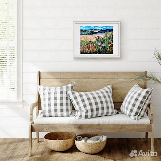 Картина маслом Луговые цветы 30см на 35 см