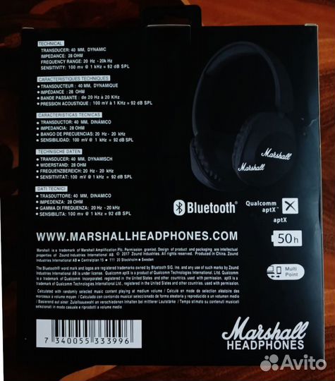 Беспроводные наушники Marshall