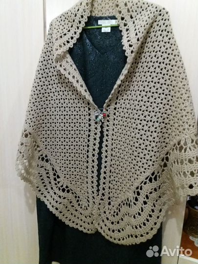 Шаль косынка вязанная крючком