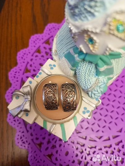 Серьги серебро винтаж925 пробы