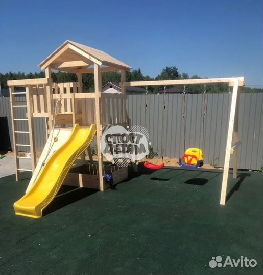 Детская деревянная площадка уличная