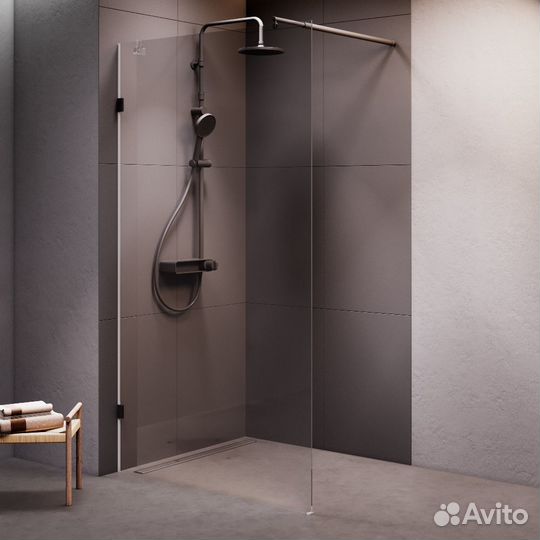 Перегородка X-Joy 110x195 черный W94WI-110-F1-BTE