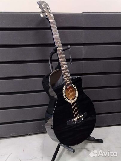 Новая Акустическая черная гитара (с анкером)