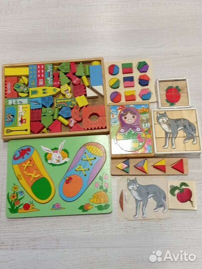 Деревянные игрушки пакетом