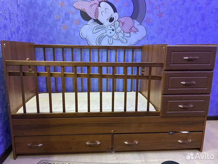 Кроватка детская с матрасом бу