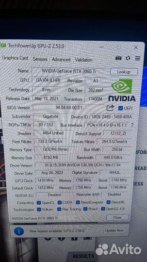 Видеокарта gigabyte geforce rtx 3060 Ti gaming oc