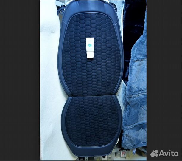Накидки на сидения (соты) алькантара чёрная