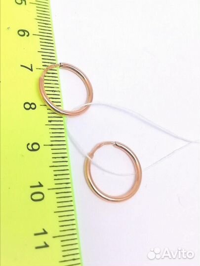 Золотые золотые серьги конго из красного золота 58
