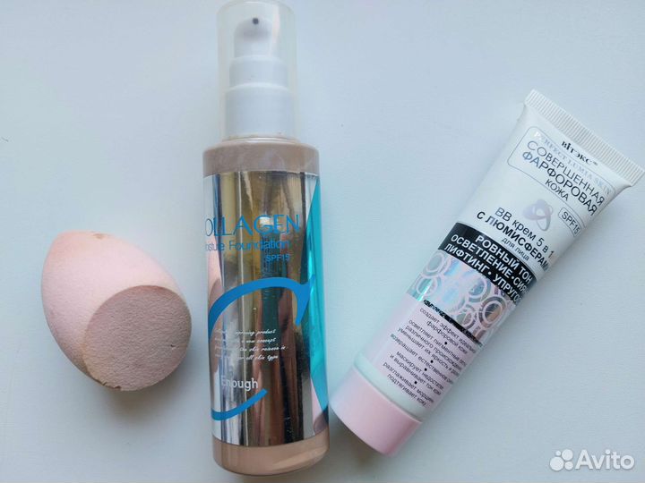 Тональный крем collagen + в подарок спонж