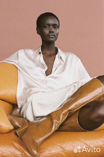 Сапоги женские Zara кожаные