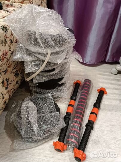 Новые гантели 20кг+гриф для штанги