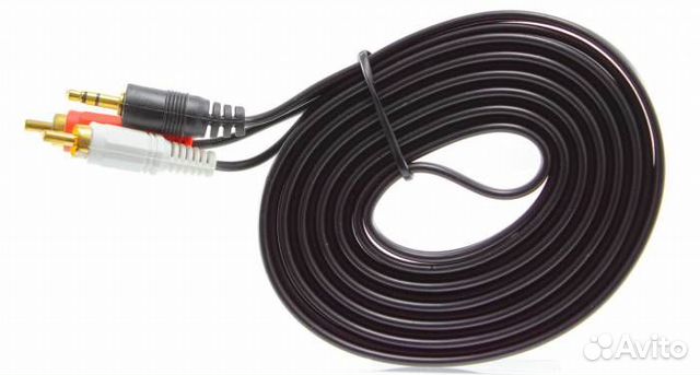 Кабель 3.5мм x 2 RCA 3м золото (нитрид титана) тол