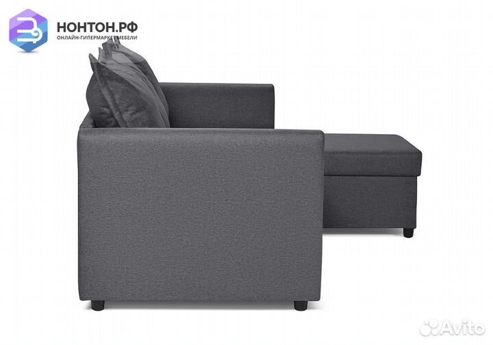 Диван угловой дельфин Монца темный графитовый