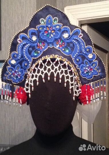 Кокошник Снегурочка авторский ручной работы