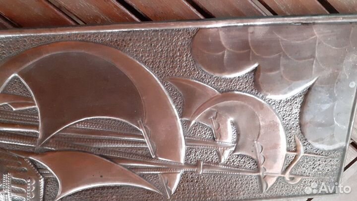 Чеканка Винтаж СССР Парусник Корабль