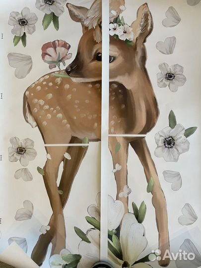 Наклейка интерьерная Олененок