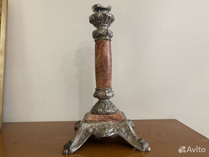 Французский Подствечник из шпиатра и природ камня