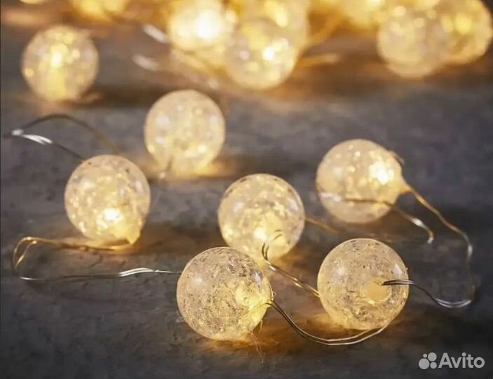 Гирлянда штора роса шарики