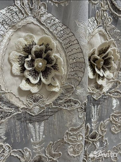 Роскошный тюль 3Д на отрез Турция новый