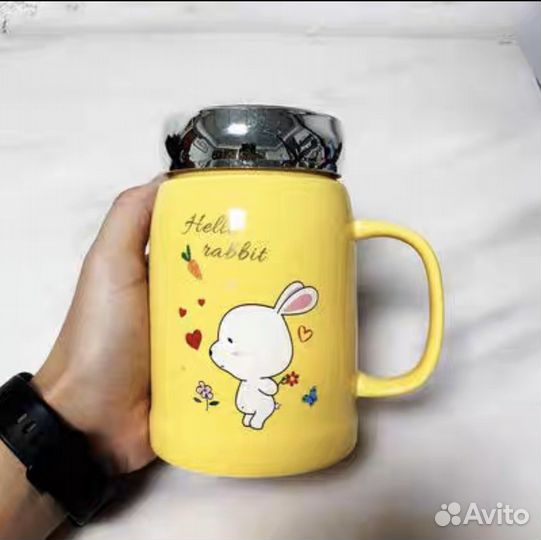 Кружка с крышкой зеркалом