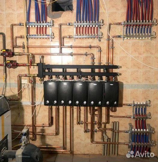 Монтаж систем отопления теплого пола водоснабжения