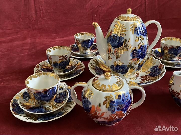 Чайно кофейный сервиз лфз. СССР. Райский сад