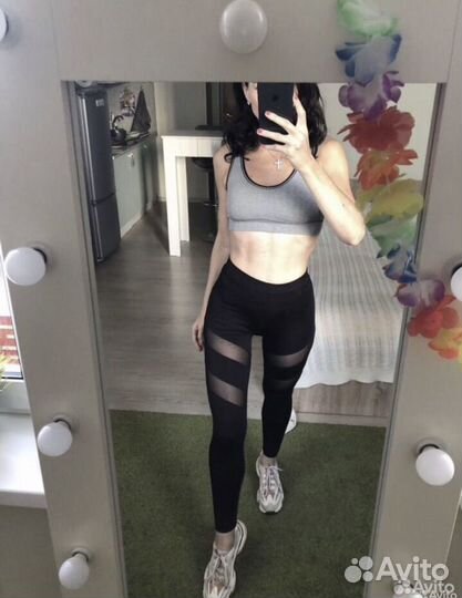 Лосины для танцев фитнес с сеточкой новые 42-44