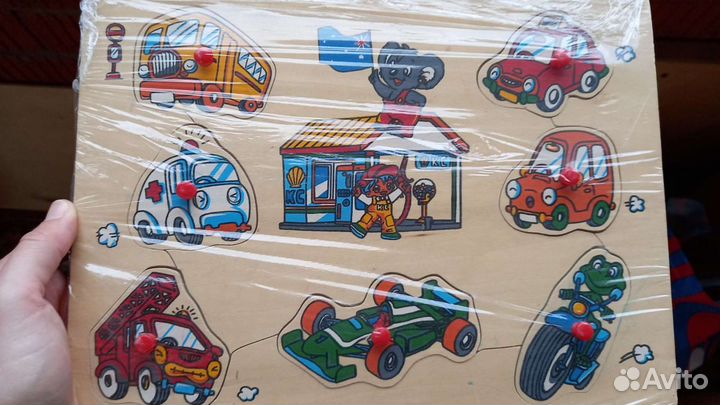 Игра деревянная Вкладыши машинки