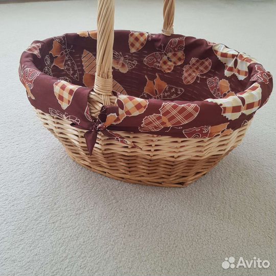 Корзина для пикника, плетеная большая