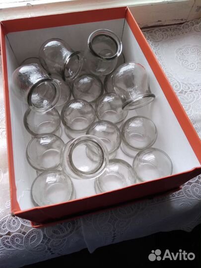 Банки медицинские, новые из толстого стекла.20шт