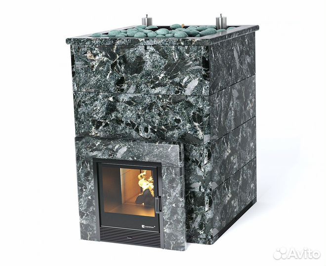 Печь для коммерческих бань Домна 80К в облицовке