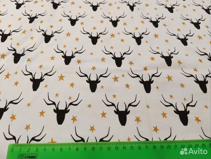 Футер, ткань трикотажная отрез новогодняя