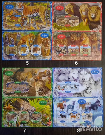 Коллекция марок Кошки, Собаки Фауна (чистые )